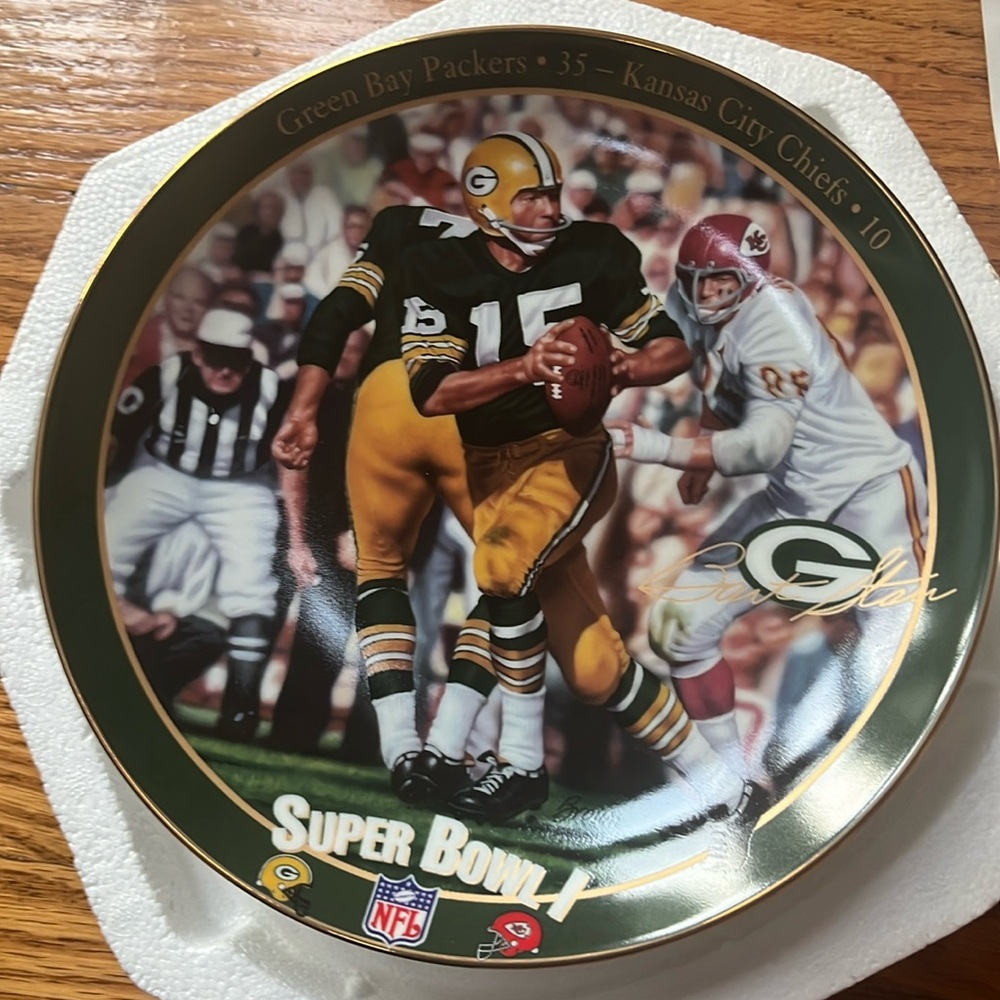 Bart Starr Super Bowl 1. The Bradford NFL commemorative plate.